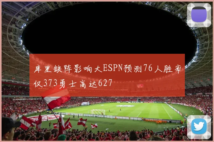 库里缺阵影响大ESPN预测76人胜率仅373勇士高达627